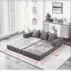 Canapé-lit de salon en chenille avec matelas pliable convertible, futon 2 places pour salon, chambre à coucher