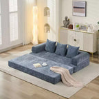 Canapé-lit de salon en chenille avec matelas pliable convertible, futon 2 places pour salon, chambre à coucher