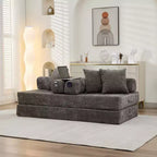 Canapé-lit de salon en chenille avec matelas pliable convertible, futon 2 places pour salon, chambre à coucher
