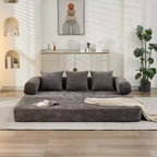 Canapé-lit de salon en chenille avec matelas pliable convertible, futon 2 places pour salon, chambre à coucher