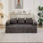 Canapé-lit de salon en chenille avec matelas pliable convertible, futon 2 places pour salon, chambre à coucher