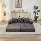 Canapé-lit de salon en chenille avec matelas pliable convertible, futon 2 places pour salon, chambre à coucher