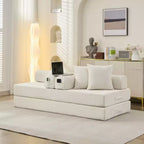 Canapé-lit de salon en chenille avec matelas pliable convertible, futon 2 places pour salon, chambre à coucher