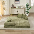 Canapé-lit de salon en chenille avec matelas pliable convertible, futon 2 places pour salon, chambre à coucher