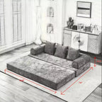 Canapé-lit de salon en chenille avec matelas pliable convertible, futon 2 places pour salon, chambre à coucher