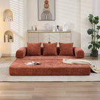 Canapé-lit de salon en chenille avec matelas pliable convertible, futon 2 places pour salon, chambre à coucher
