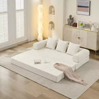 Canapé-lit de salon en chenille avec matelas pliable convertible, futon 2 places pour salon, chambre à coucher