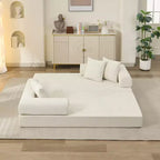 Canapé-lit de salon en chenille avec matelas pliable convertible, futon 2 places pour salon, chambre à coucher