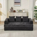 Canapé-lit de salon en chenille avec matelas pliable convertible, futon 2 places pour salon, chambre à coucher