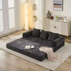 Canapé-lit de salon en chenille avec matelas pliable convertible, futon 2 places pour salon, chambre à coucher