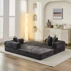 Canapé-lit de salon en chenille avec matelas pliable convertible, futon 2 places pour salon, chambre à coucher