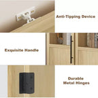 Armoire de rangement de salle de bain de 70 pouces, armoire de rangement haute avec portes pour cuisines, salles de bain, salon, Naturel