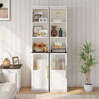 Armoire de rangement de salle de bain de 70 pouces, armoire de rangement haute avec portes pour cuisines, salles de bain, salon, Naturel