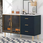 60 Buffet Cabinet With 3 Drawers, 2 Doors, Adjustable Shelf 36in Height Sideboard Buffet , Console Table For Living Room, Hallway, Dining Room