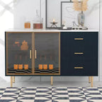 Meuble Buffet de Rangement 60 cm avec 3 Tiroirs, 2 Portes, Étagère Réglable, Hauteur 91 cm, pour Salon, Couloir, Salle à Manger