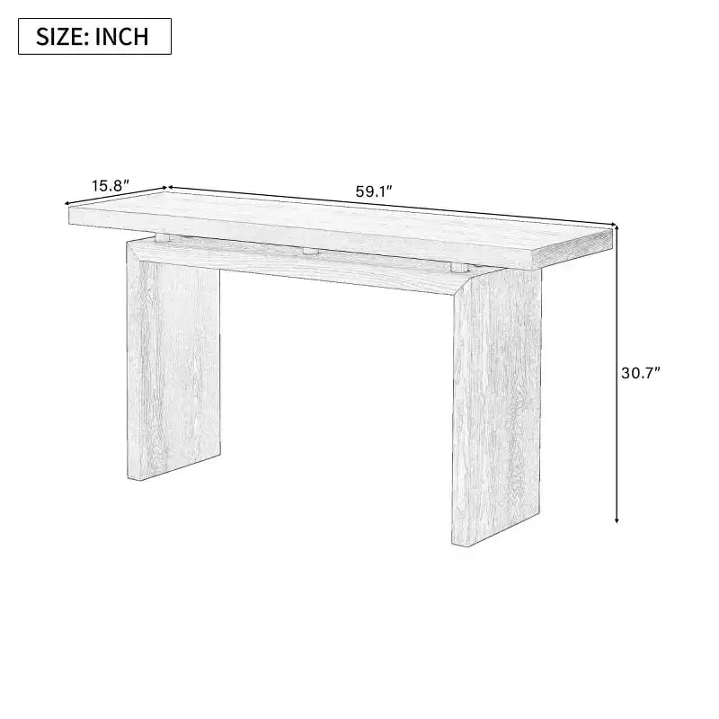 Console d'entrée moderne avec plateau flottant, table de couloir étroite en placage de frêne pour salon, hall d'entrée ou vestibule