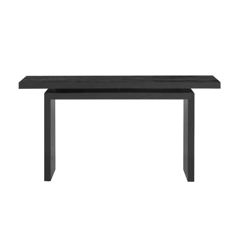 Console d'entrée moderne avec plateau flottant, table de couloir étroite en placage de frêne pour salon, hall d'entrée ou vestibule