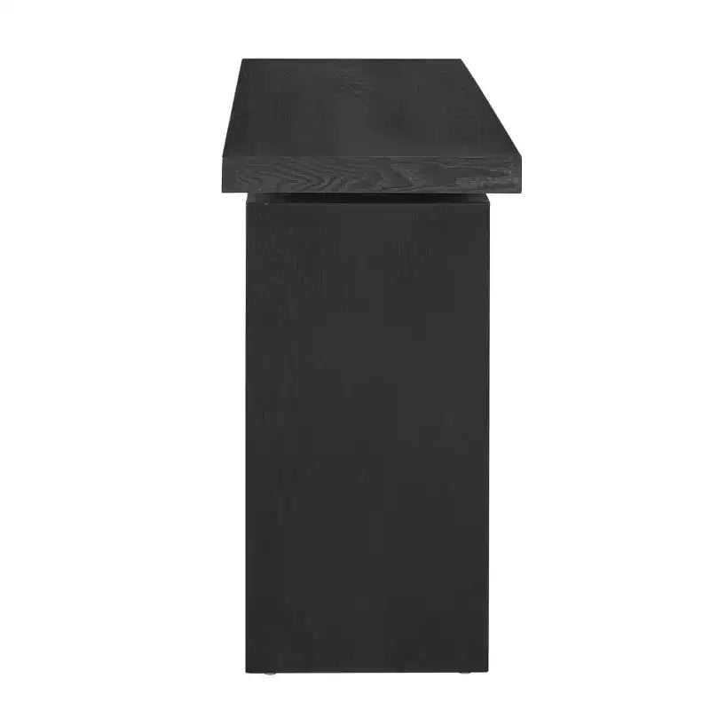 Console d'entrée moderne avec plateau flottant, table de couloir étroite en placage de frêne pour salon, hall d'entrée ou vestibule