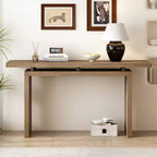 Console d'entrée moderne avec plateau flottant, table de couloir étroite en placage de frêne pour salon, hall d'entrée ou vestibule