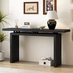 Modern Entryway Console Table with Floating Top, Slim Ash Veneer Hallway Table for Living Room, Foyer, or Entry - Panipeachy