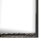 Miroir de commode 36X40, rectangulaire, moulure géométrique chromée, gris cendré