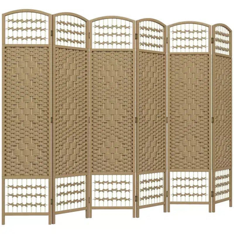 Paravent pliant à 6 panneaux, séparateur de pièce portable en fibre ondulée pour bureau à domicile