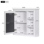 28 Armoire à Pharmacie Murale, Meuble de Rangement Salle de Bain avec Miroir 3 Étagères Ouvertes Blanc Moderne