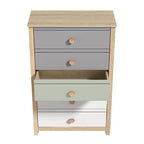 Commode à 5 tiroirs avec façades de couleurs mélangées de 78 cm (L) x 40 cm (P) x 117,3 cm (H)