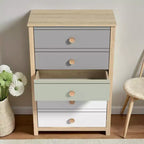 Commode à 5 tiroirs avec façades de couleurs mélangées de 78 cm (L) x 40 cm (P) x 117,3 cm (H)