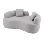 66,93Canapé incurvé moderne en velours Teddy pour petits espaces et appartements, aucun assemblage requis
