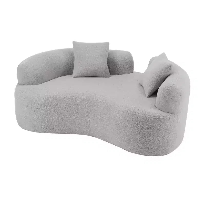 66,93Canapé incurvé moderne en velours Teddy pour petits espaces et appartements, aucun assemblage requis