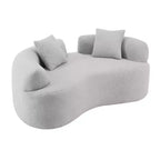 66,93Canapé incurvé moderne en velours Teddy pour petits espaces et appartements, aucun assemblage requis