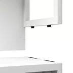 Meuble de rangement en bambou grande capacité avec deux portes et étagère ouverte