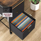 Meuble de classement mobile pour documents format Lettre ou A4, Organiseur vertical en tissu sur roulettes, Pour la maison et le bureau, Petit meuble de rangement sous le bureau, Noir