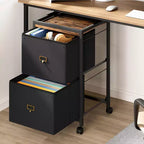 Meuble de classement mobile pour documents format Lettre ou A4, Organiseur vertical en tissu sur roulettes, Pour la maison et le bureau, Petit meuble de rangement sous le bureau, Noir