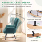 Fauteuil à bascule Teddy, Chaise moderne avec dossier haut, Capacité de 113 kg, Fauteuil à bascule d'appoint pour salon, chambre de bébé, chambre à coucher