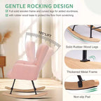 Fauteuil à bascule Teddy, Chaise moderne avec dossier haut, Capacité de 113 kg, Fauteuil à bascule d'appoint pour salon, chambre de bébé, chambre à coucher