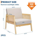 Fauteuil d'appoint rembourré, moderne, avec pieds en bois pour le salon et la terrasse
