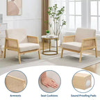 Fauteuil d'appoint rembourré, moderne, avec pieds en bois pour le salon et la terrasse