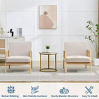 Fauteuil d'appoint rembourré, moderne, avec pieds en bois pour le salon et la terrasse