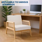 Fauteuil d'appoint rembourré, moderne, avec pieds en bois pour le salon et la terrasse