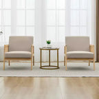 Fauteuil d'appoint rembourré, moderne, avec pieds en bois pour le salon et la terrasse