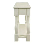 Console longue rectangulaire en bois de style méditerranéen avec tiroirs et étagère
