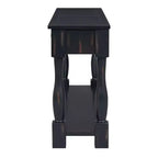 Console longue rectangulaire en bois de style méditerranéen avec tiroirs et étagère