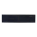 Console longue rectangulaire en bois de style méditerranéen avec tiroirs et étagère