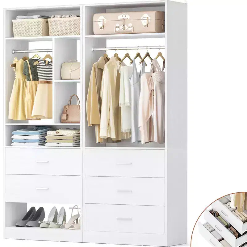 Système de placard de 48 po avec 5 tiroirs en bois