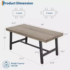 Table de salle à manger industrielle pour 4 à 6 personnes, longue table de cuisine en bois de 160 cm avec cadre métallique robuste et finition grise - Table de comptoir rectangulaire 4 places