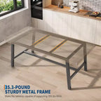 Table de salle à manger industrielle pour 4 à 6 personnes, longue table de cuisine en bois de 160 cm avec cadre métallique robuste et finition grise - Table de comptoir rectangulaire 4 places