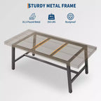 Table de salle à manger industrielle pour 4 à 6 personnes, longue table de cuisine en bois de 160 cm avec cadre métallique robuste et finition grise - Table de comptoir rectangulaire 4 places