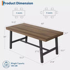 Table de salle à manger industrielle pour 4 à 6 personnes, longue table de cuisine en bois de 160 cm avec cadre métallique robuste et finition grise - Table de comptoir rectangulaire 4 places